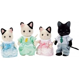 Calico Critters, Tuxedo Cat Family, Dolls, Dollhouse Figures, Collectible Toys, Multi, 3 inches 